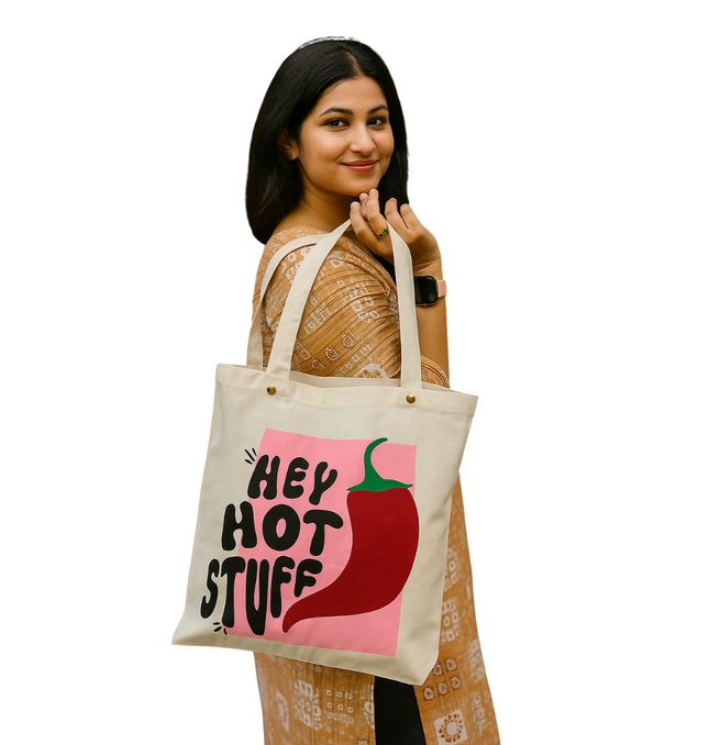 Hot & Spicy Tote Bag – “Hey Hot Stuff”