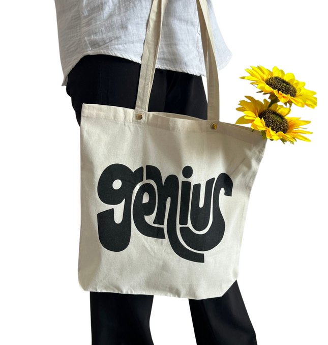 Genius Vibes Canvas Tote Bag