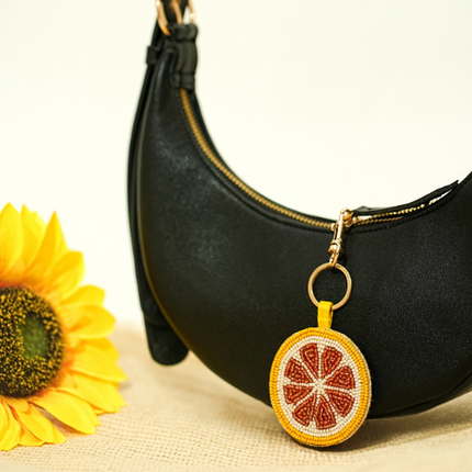 Tropical Orange  Beaded Charm