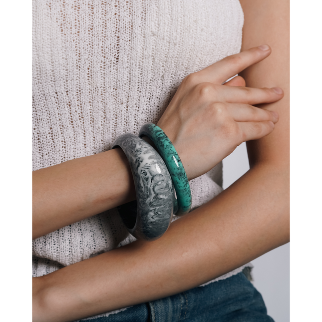 Marbled Resin Bangle Set of 2