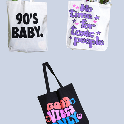 Good Vibe Only Tote Bag Black