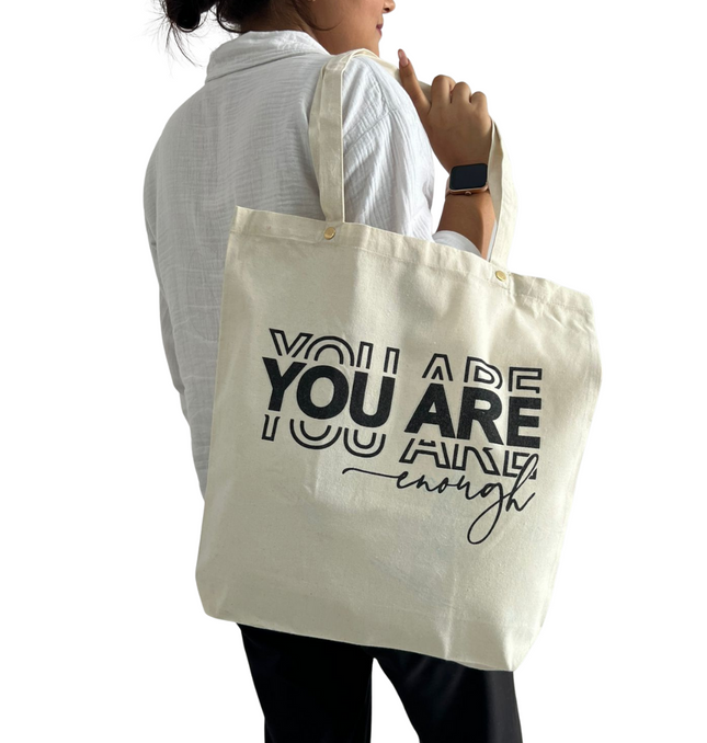 You Are Enough Canvas Tote Bag