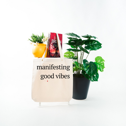 Manifesting Good Vibes Canvas Tote Bag