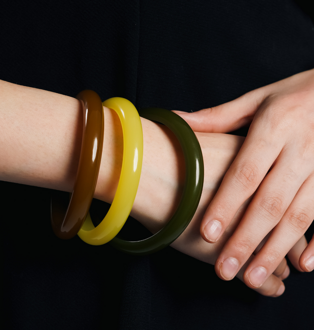 Retro Chic Resin Bangle Set