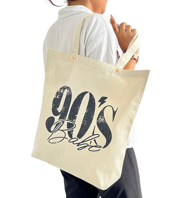 Eco-Friendly Tote Bag – 90’s Baby Print Design