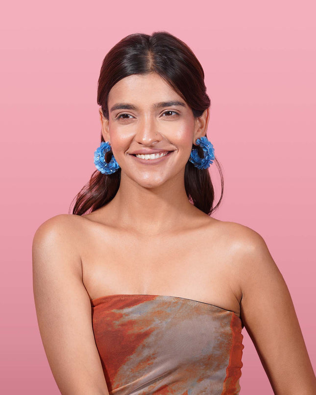 Floral Blue Earrings