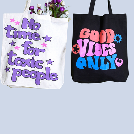 Good Vibe Only Tote Bag Black