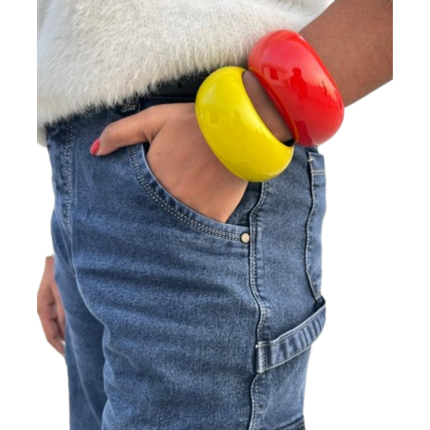 Glossy Rainbow Statement Bangles