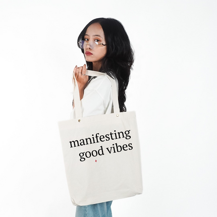 Manifesting Good Vibes Canvas Tote Bag