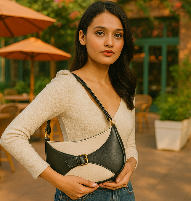 City Hollow Canvas PU Shoulder Bag