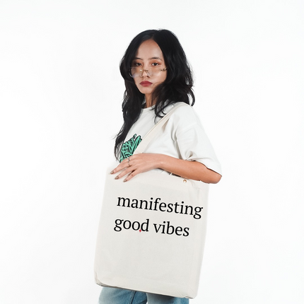 Manifesting Good Vibes Canvas Tote Bag