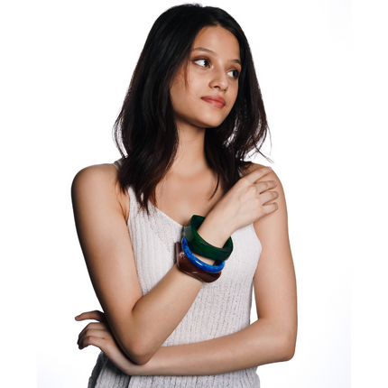 Bold Resin Statement Bangles – Set of 3
