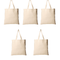 Plain White Canvas Tote Bag Set Of 5 - HASHTACK