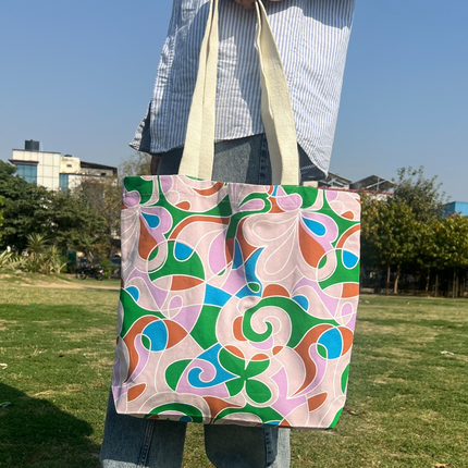 Pattern Cotton Canvas Tote