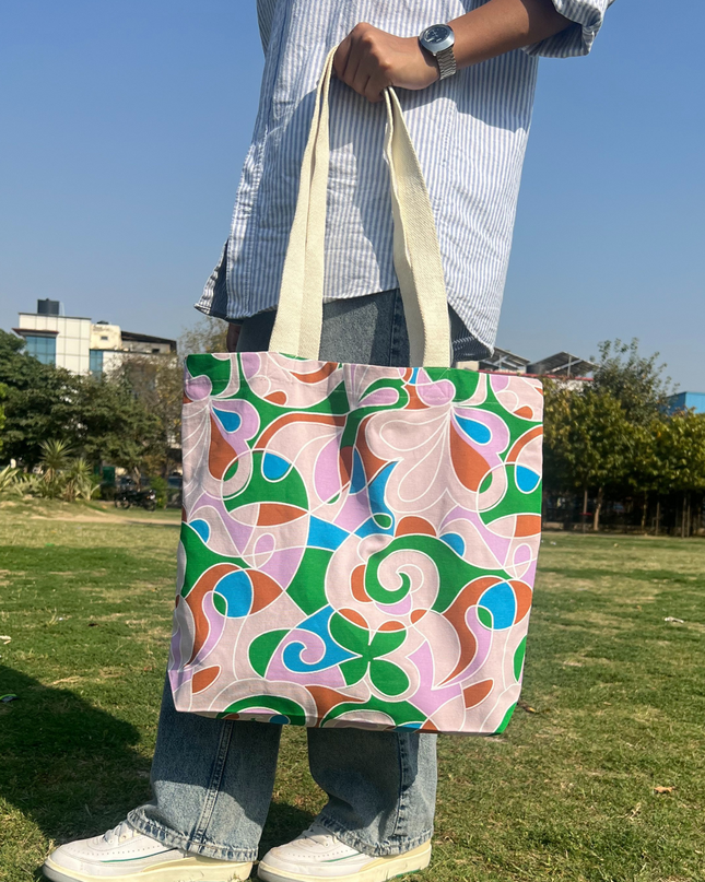 Pattern Cotton Canvas Tote