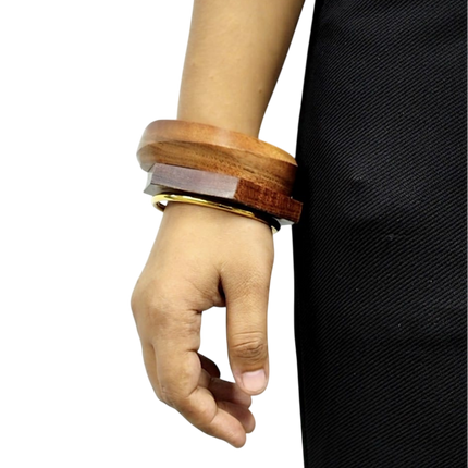 Rustic Charm Wooden Bangle Set