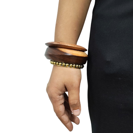 Heritage Beaded Wooden Bangle Set