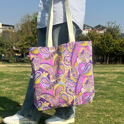 Paisley Cotton Canvas Tote