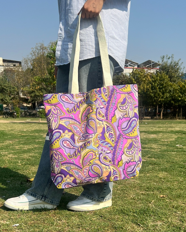 Paisley Cotton Canvas Tote