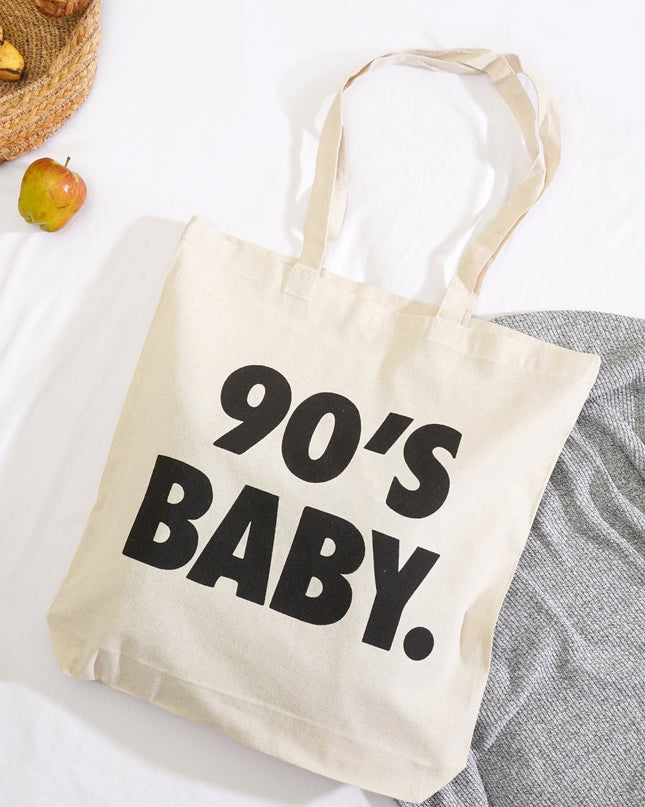 90'S BABY CANVAS TOTE BAG - HASHTACK