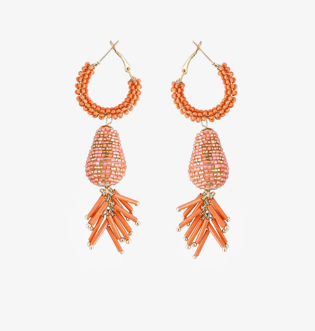 Orange Drop Fall Hoops - HASHTACK