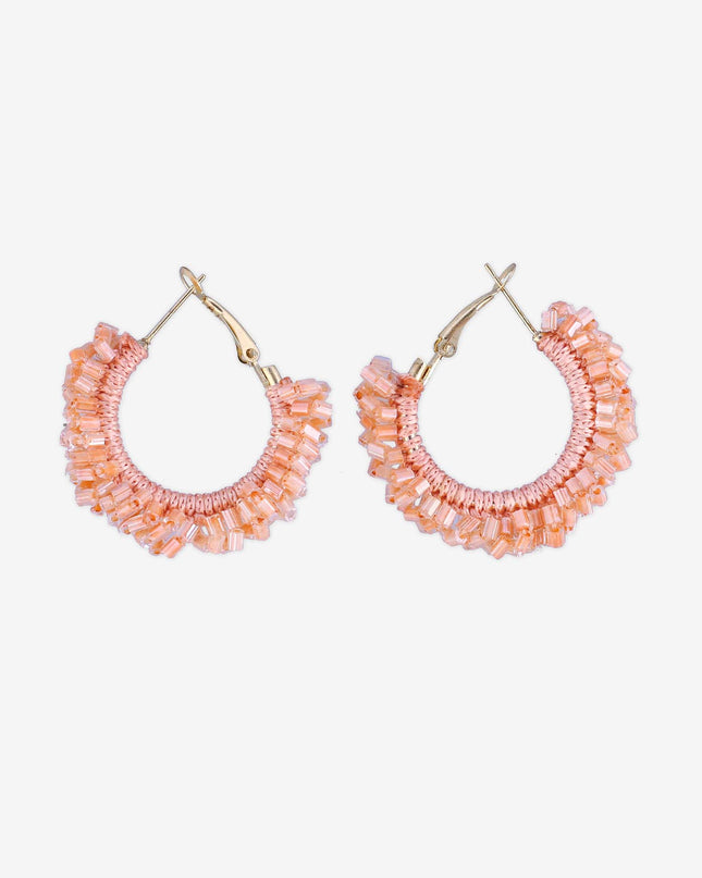 Orange Mini Sunrise Beaded Hoops