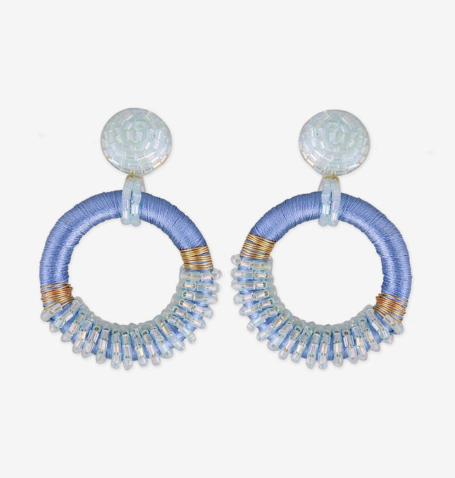 Navy Nightfall Hoops Earrings