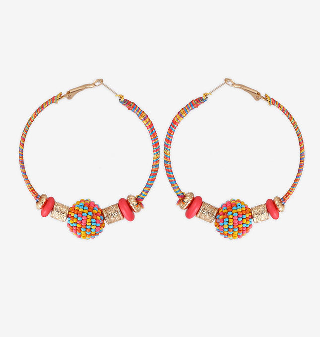 Cherry Red Hoops Earrings