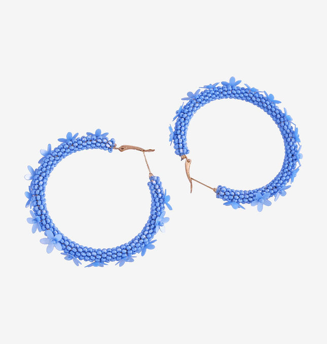 Hazy Blue Hoop Earrings