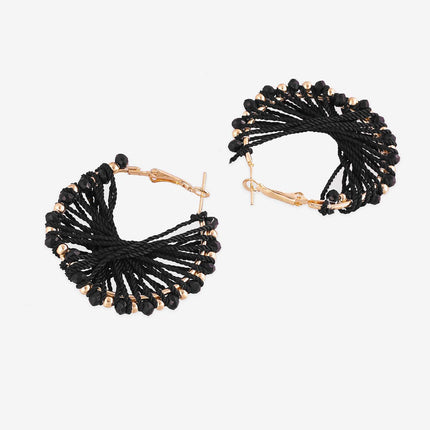 Cosmic Black Hoops Earrings