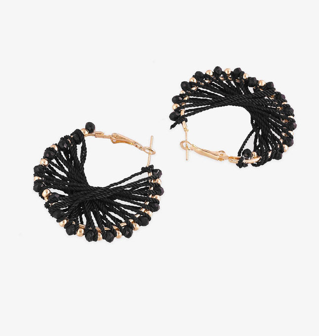 Cosmic Black Hoops Earrings - HASHTACK
