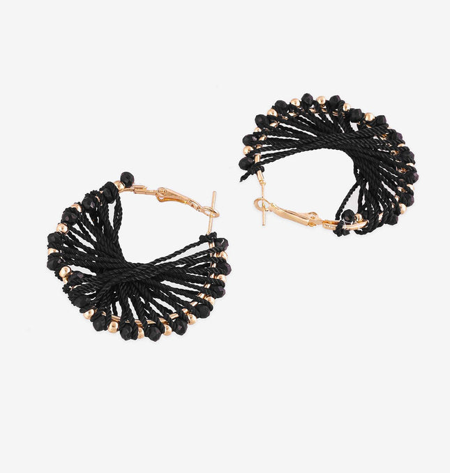Cosmic Black Hoops Earrings