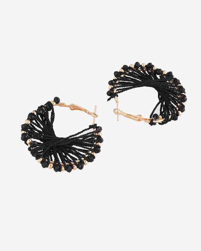 Cosmic Black Hoops Earrings