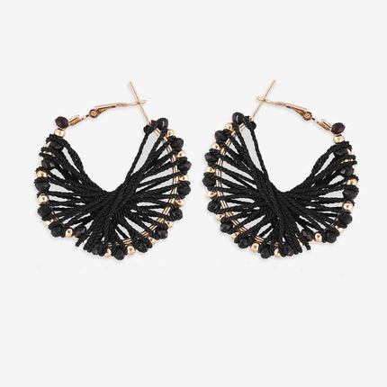 Cosmic Black Hoops Earrings