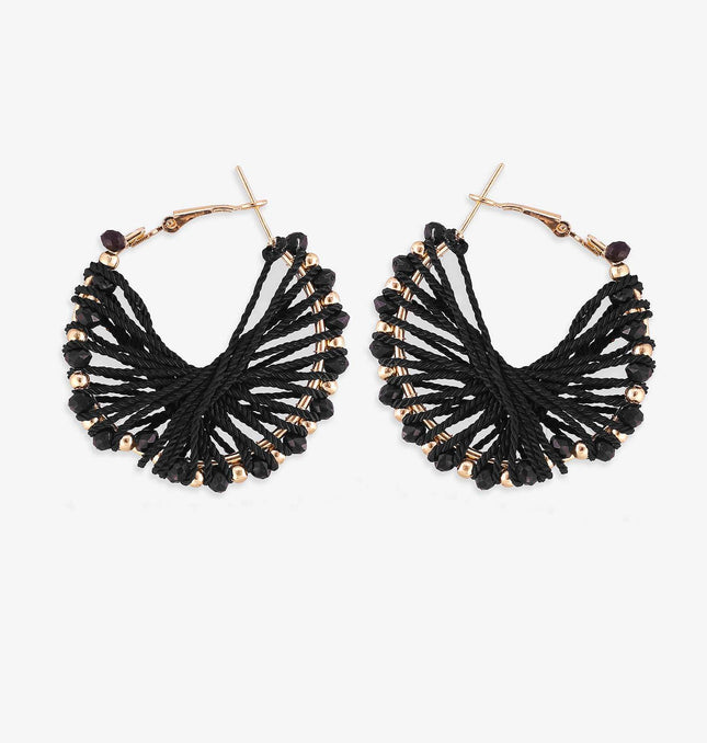 Cosmic Black Hoops Earrings - HASHTACK