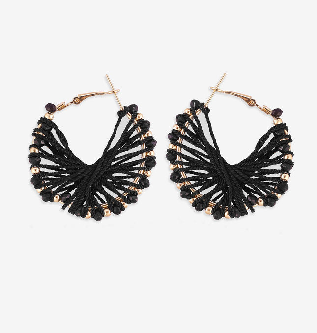 Cosmic Black Hoops Earrings