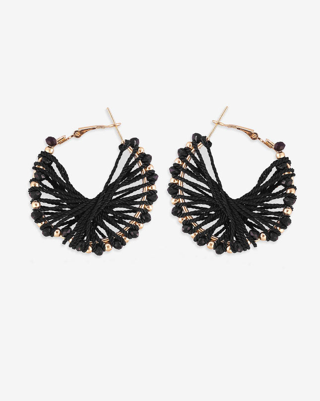 Cosmic Black Hoops Earrings