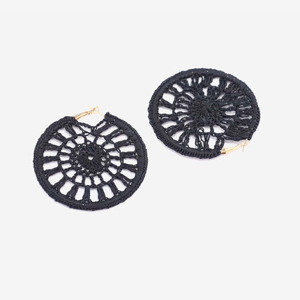 Gothic Black Hoop Earrings
