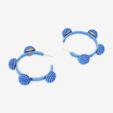 Crystal Blue Hoop Earrings