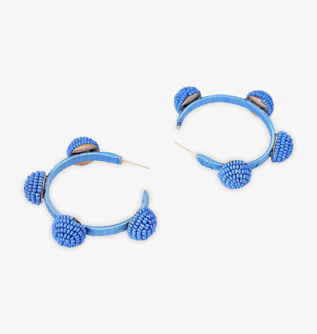 Crystal Blue Hoop Earrings - HASHTACK