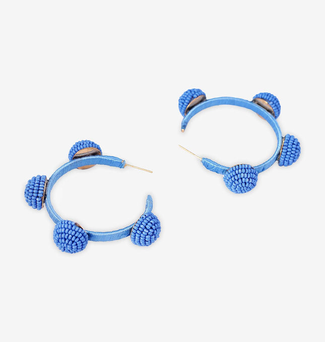 Crystal Blue Hoop Earrings