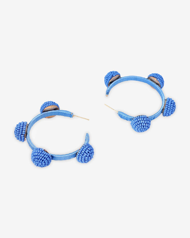 Crystal Blue Hoop Earrings