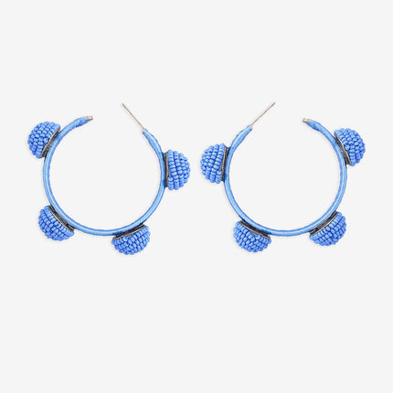 Crystal Blue Hoop Earrings