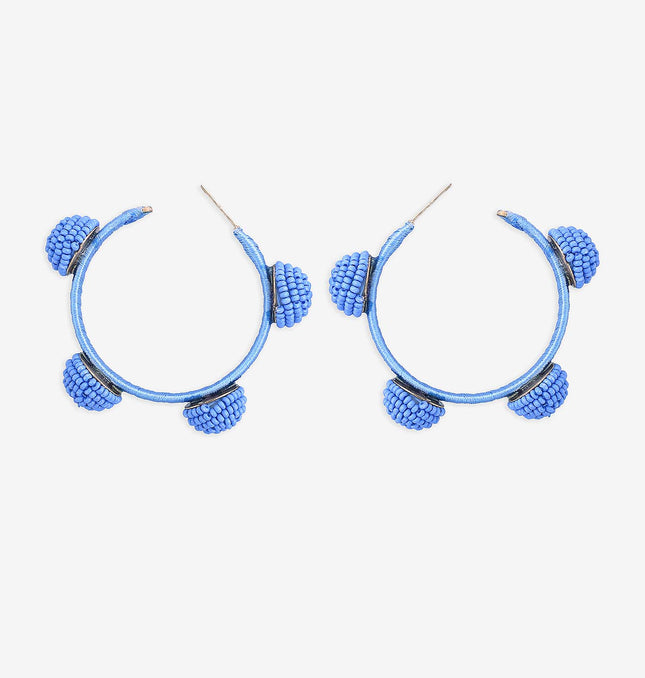 Crystal Blue Hoop Earrings
