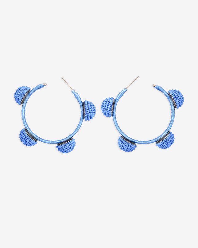 Crystal Blue Hoop Earrings