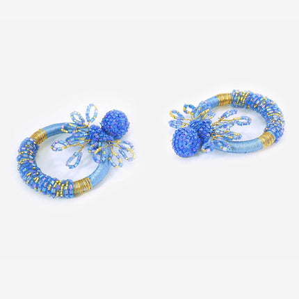 Frozen Blue Hoop Earrings