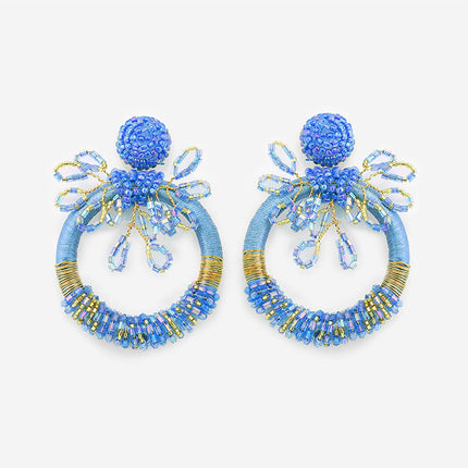 Frozen Blue Hoop Earrings