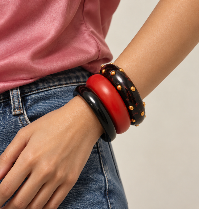 Crimson Nocturne Bangles