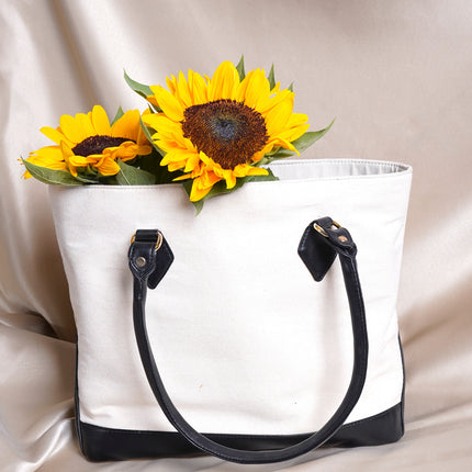 Cityscape Canvas Tote Bag Black