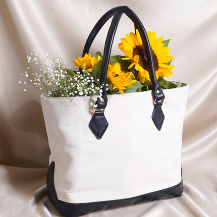 Cityscape Canvas Tote Bag Black